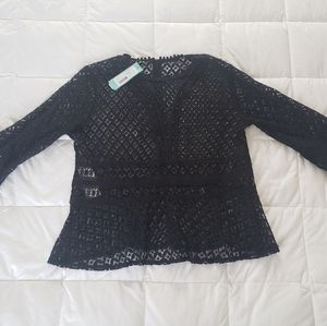 Hazel Olivia Bell Sleeve Lace Blouse